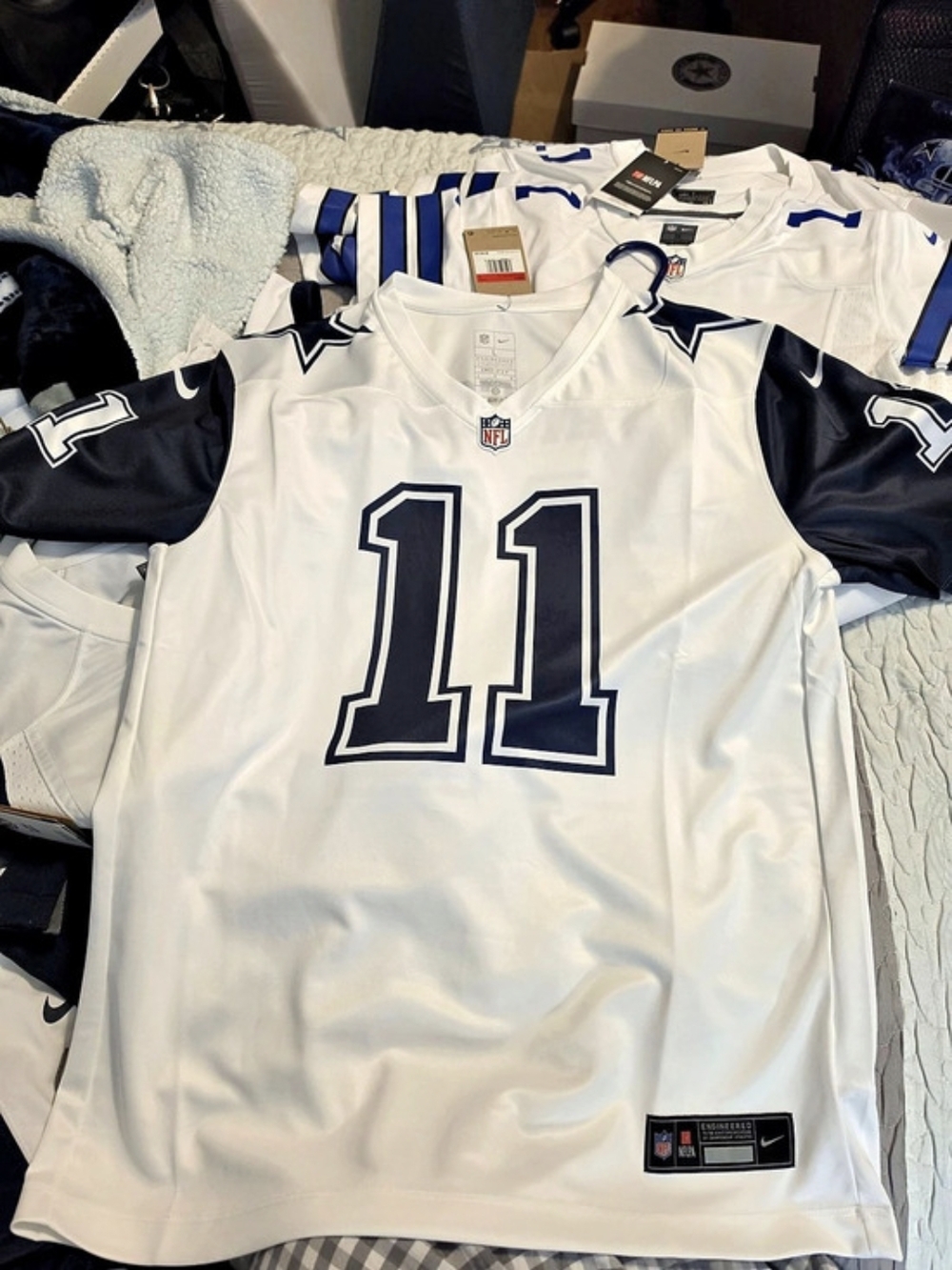 Nike Micah Parsons #11 Dallas Cowboys jersey White & Blue Color Rush